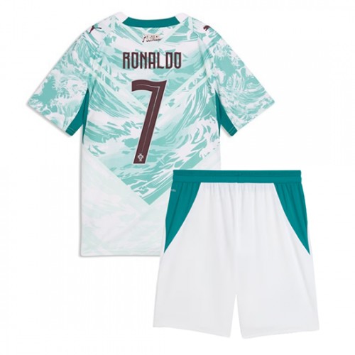 Fotbalové Dres Portugalsko Cristiano Ronaldo #7 Dětské Venkovní MS 2026 Krátký Rukáv (+ trenýrky)